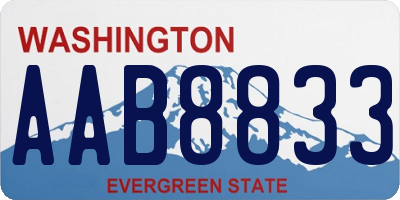 WA license plate AAB8833
