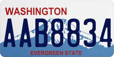 WA license plate AAB8834