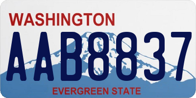 WA license plate AAB8837