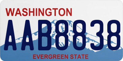 WA license plate AAB8838