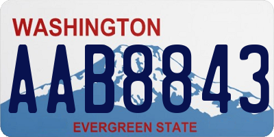 WA license plate AAB8843
