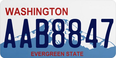 WA license plate AAB8847