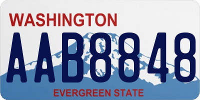 WA license plate AAB8848