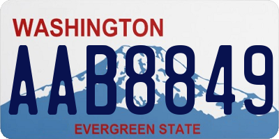 WA license plate AAB8849