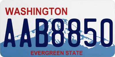 WA license plate AAB8850