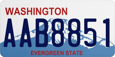 WA license plate AAB8851