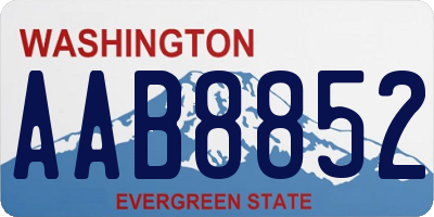 WA license plate AAB8852