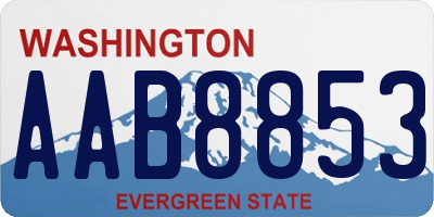 WA license plate AAB8853