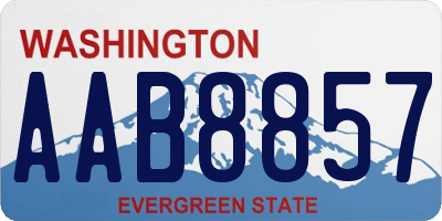 WA license plate AAB8857