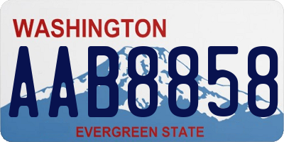 WA license plate AAB8858