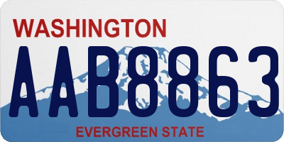 WA license plate AAB8863