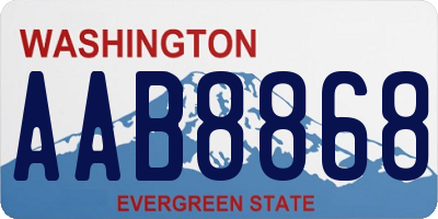 WA license plate AAB8868