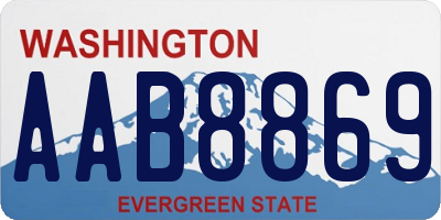 WA license plate AAB8869
