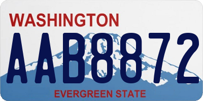 WA license plate AAB8872