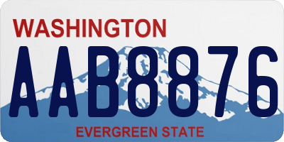 WA license plate AAB8876