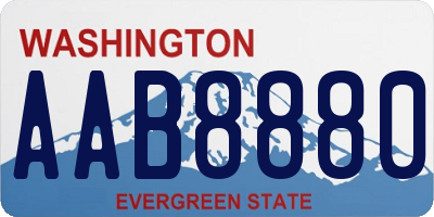 WA license plate AAB8880