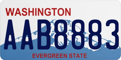 WA license plate AAB8883