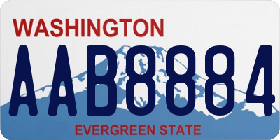 WA license plate AAB8884