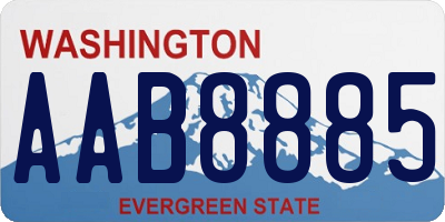WA license plate AAB8885