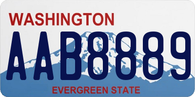 WA license plate AAB8889