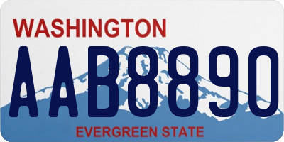 WA license plate AAB8890