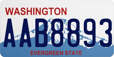 WA license plate AAB8893