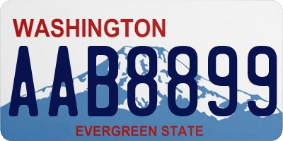 WA license plate AAB8899