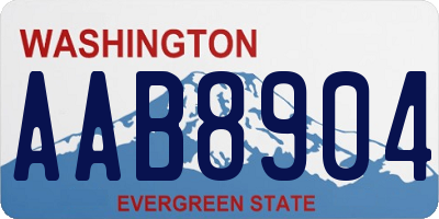 WA license plate AAB8904