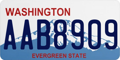 WA license plate AAB8909