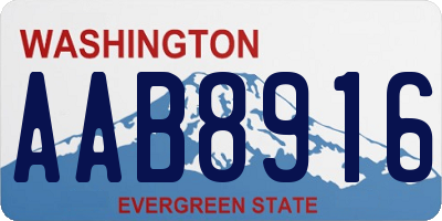 WA license plate AAB8916