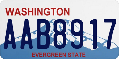 WA license plate AAB8917