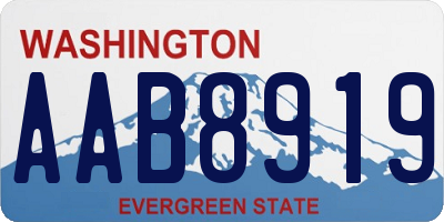 WA license plate AAB8919