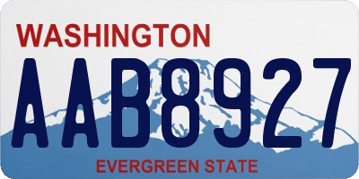 WA license plate AAB8927