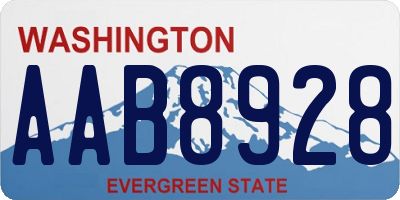 WA license plate AAB8928