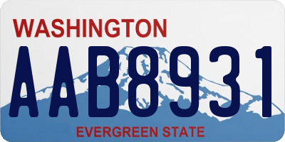 WA license plate AAB8931
