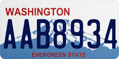 WA license plate AAB8934