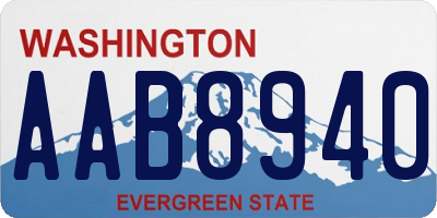 WA license plate AAB8940