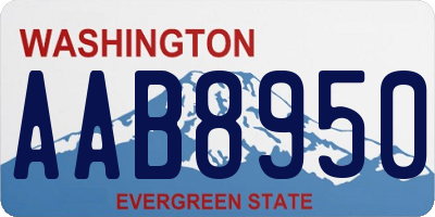 WA license plate AAB8950