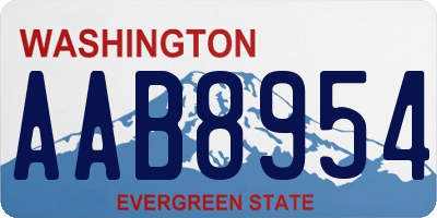 WA license plate AAB8954
