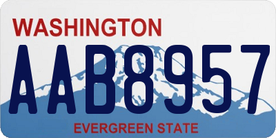 WA license plate AAB8957