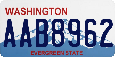 WA license plate AAB8962