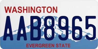 WA license plate AAB8965