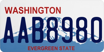 WA license plate AAB8980