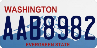 WA license plate AAB8982