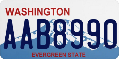 WA license plate AAB8990