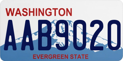 WA license plate AAB9020
