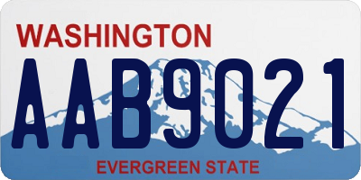 WA license plate AAB9021