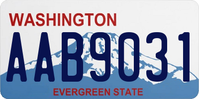 WA license plate AAB9031