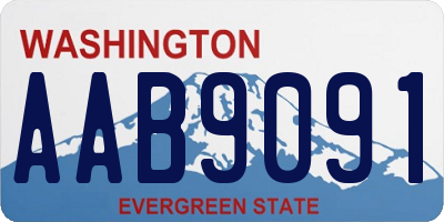 WA license plate AAB9091