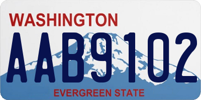 WA license plate AAB9102